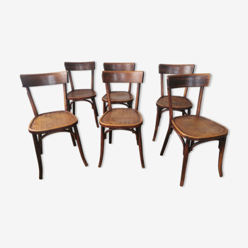 Set de 6 chaises bistrot 1930 Walter Baumann