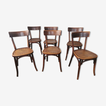 Set of 6 chairs bistro 1930 Walter Baumann