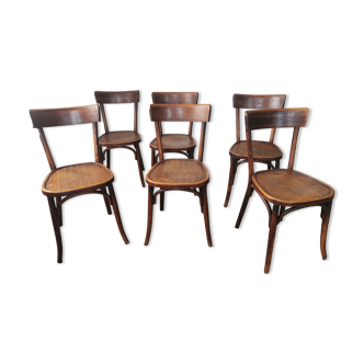 Set of 6 chairs bistro 1930 Walter Baumann