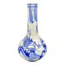 Vase chinois, porcelaine blanche, décor bleu abstrait, décoration asiatique, peint à la main, bouque