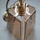 Vintage 70s chandelier in smoked glass and brass