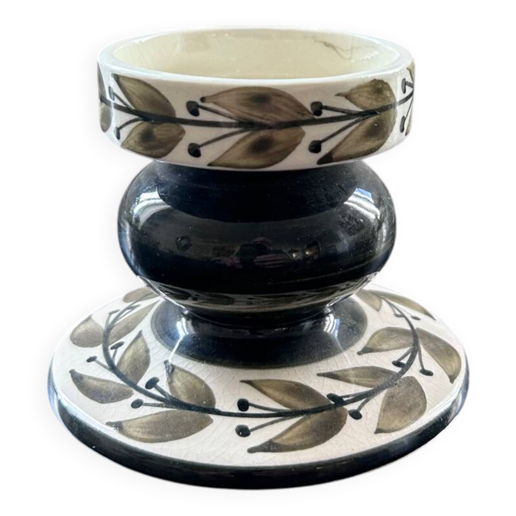 Scandinavian candle holder with plant decoration