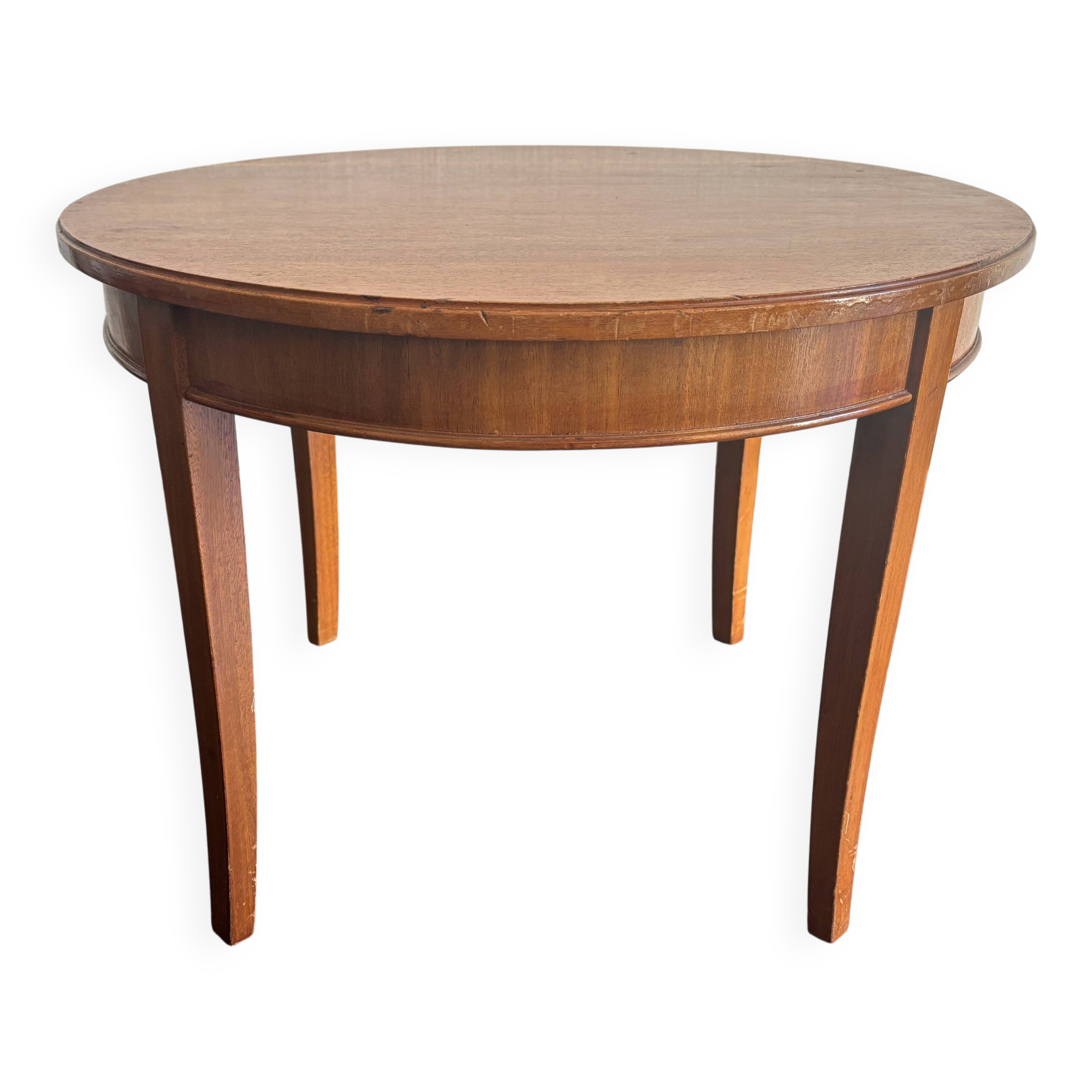Table basse, guéridon rond en bois Hainke, Allemagne 1950