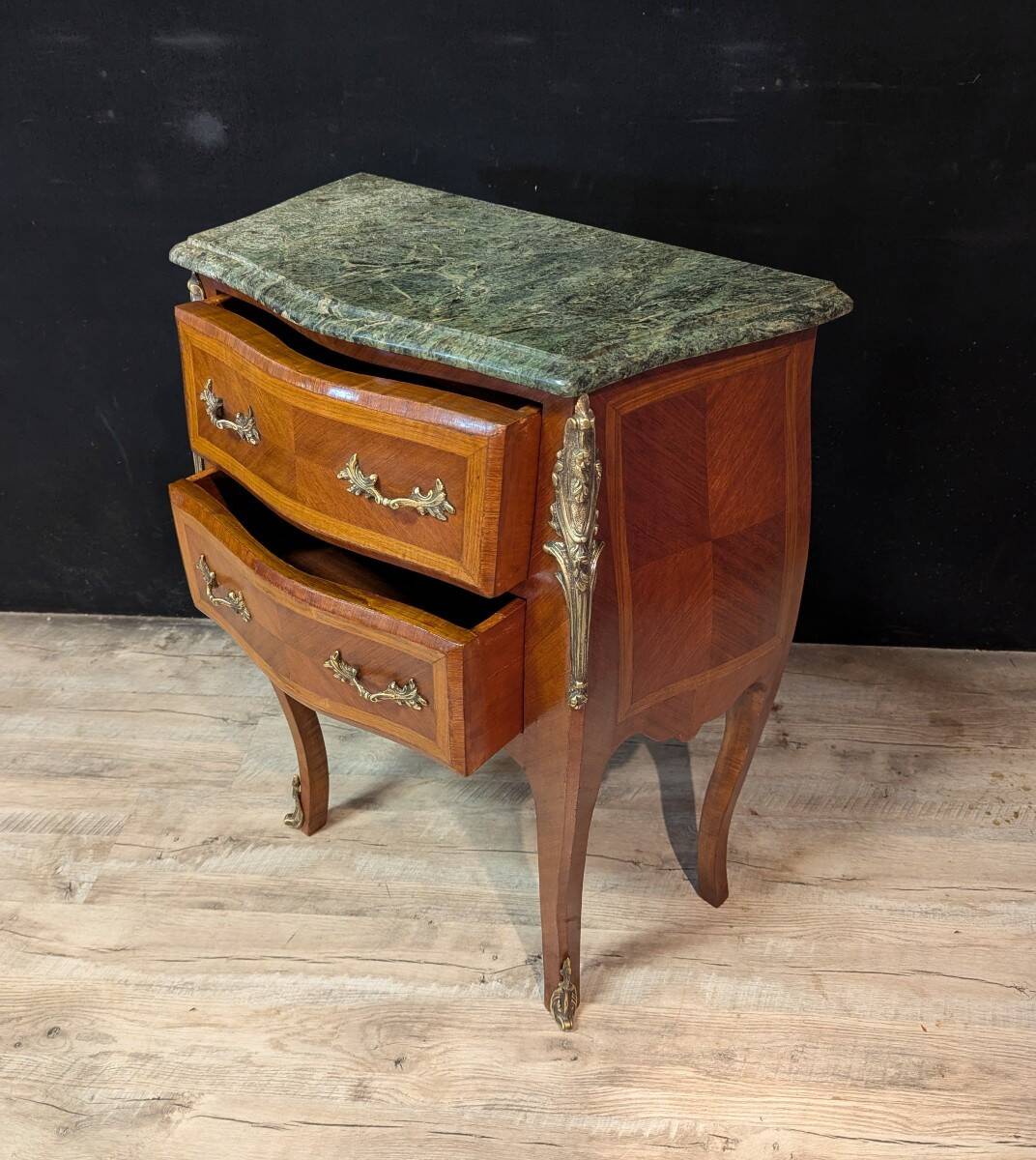 Louis XV Style Commode with Sea Green Marble