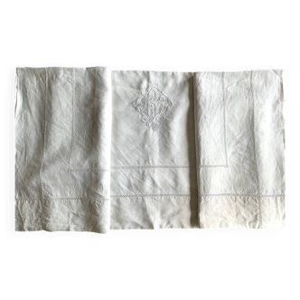 Antique linen sheet with CB or IB monogram