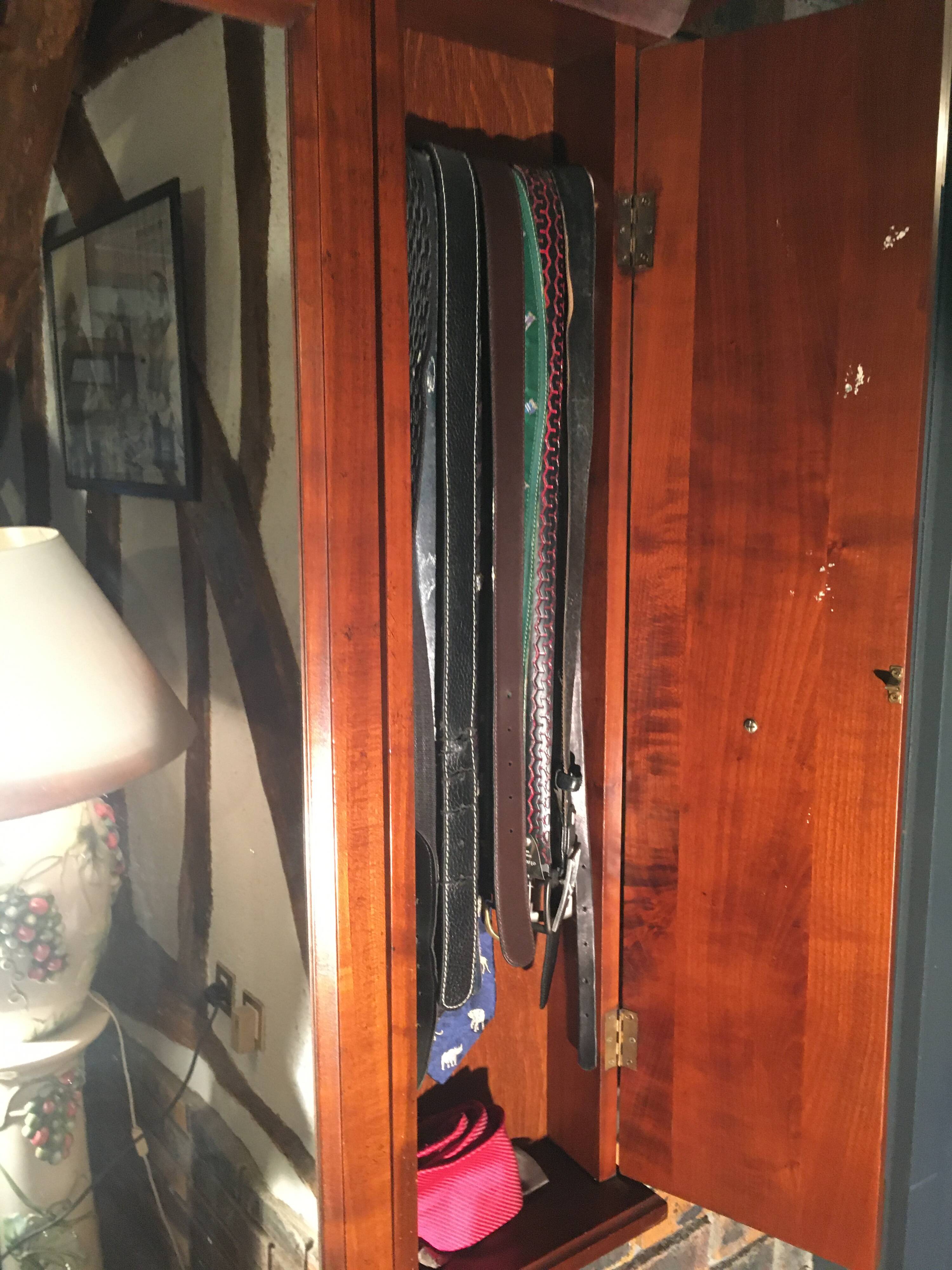 Vintage “Felix Monge” wall tie in cherry wood with mirrors