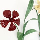 Pair of Thunbergia wall lights in painted metal, two light arms