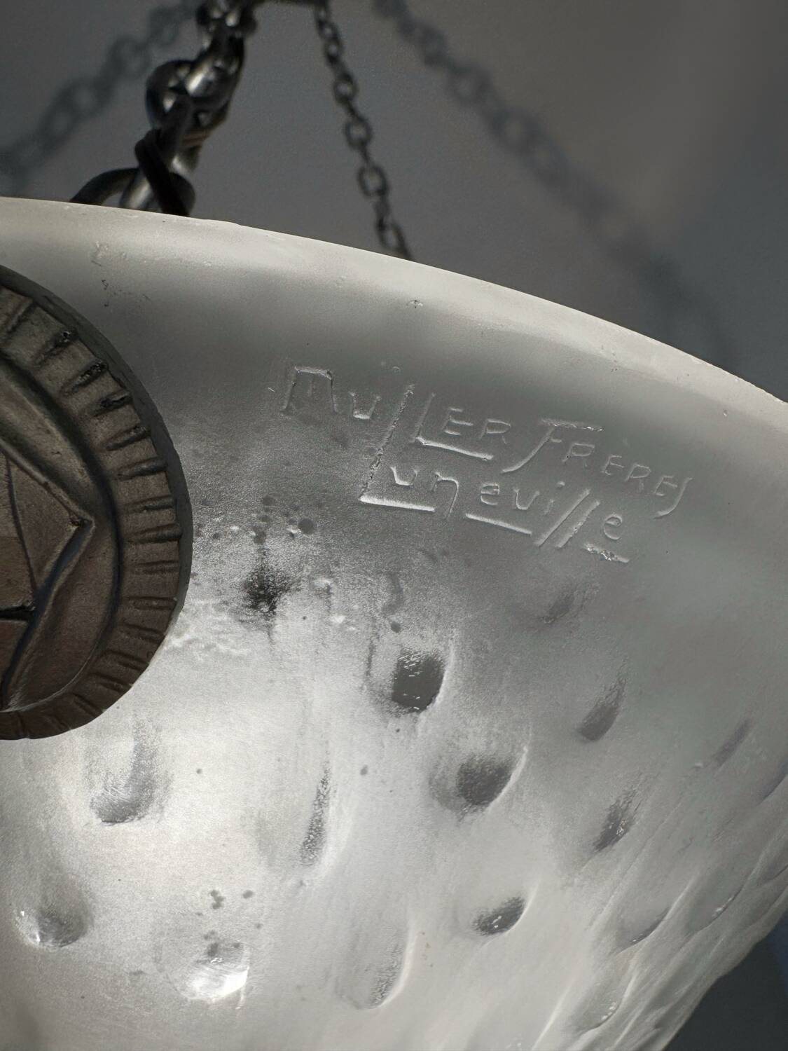 Muller Art Deco glass chandelier