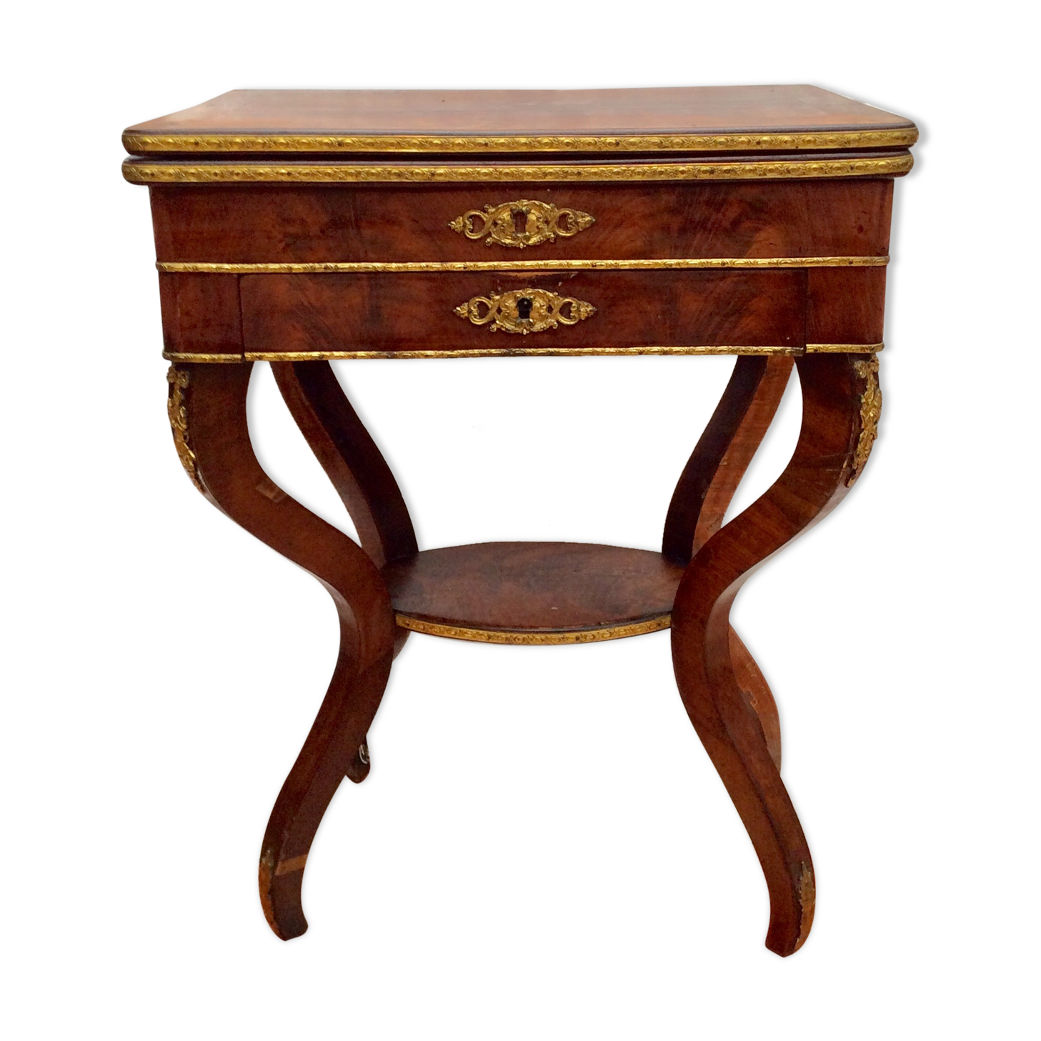 XlXth century wooden and bronze chiseled size: height -72cm- width -55cm Pr-38cm