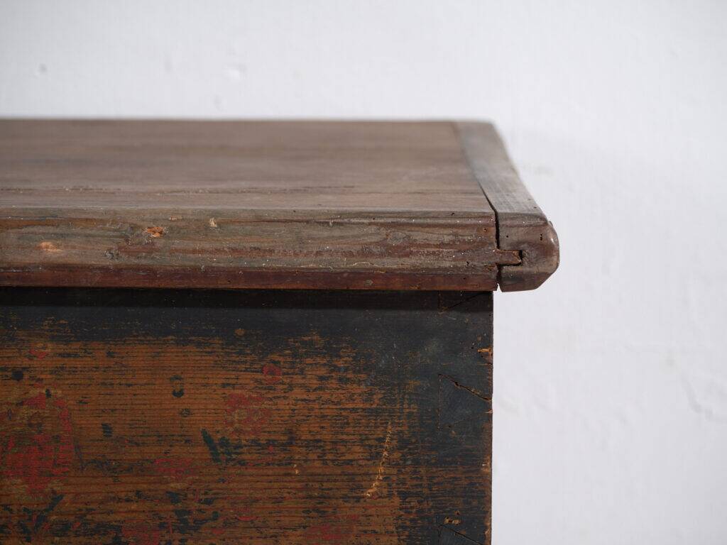 Antique folk art pine chest – Central Europe (c. 1900–1920)