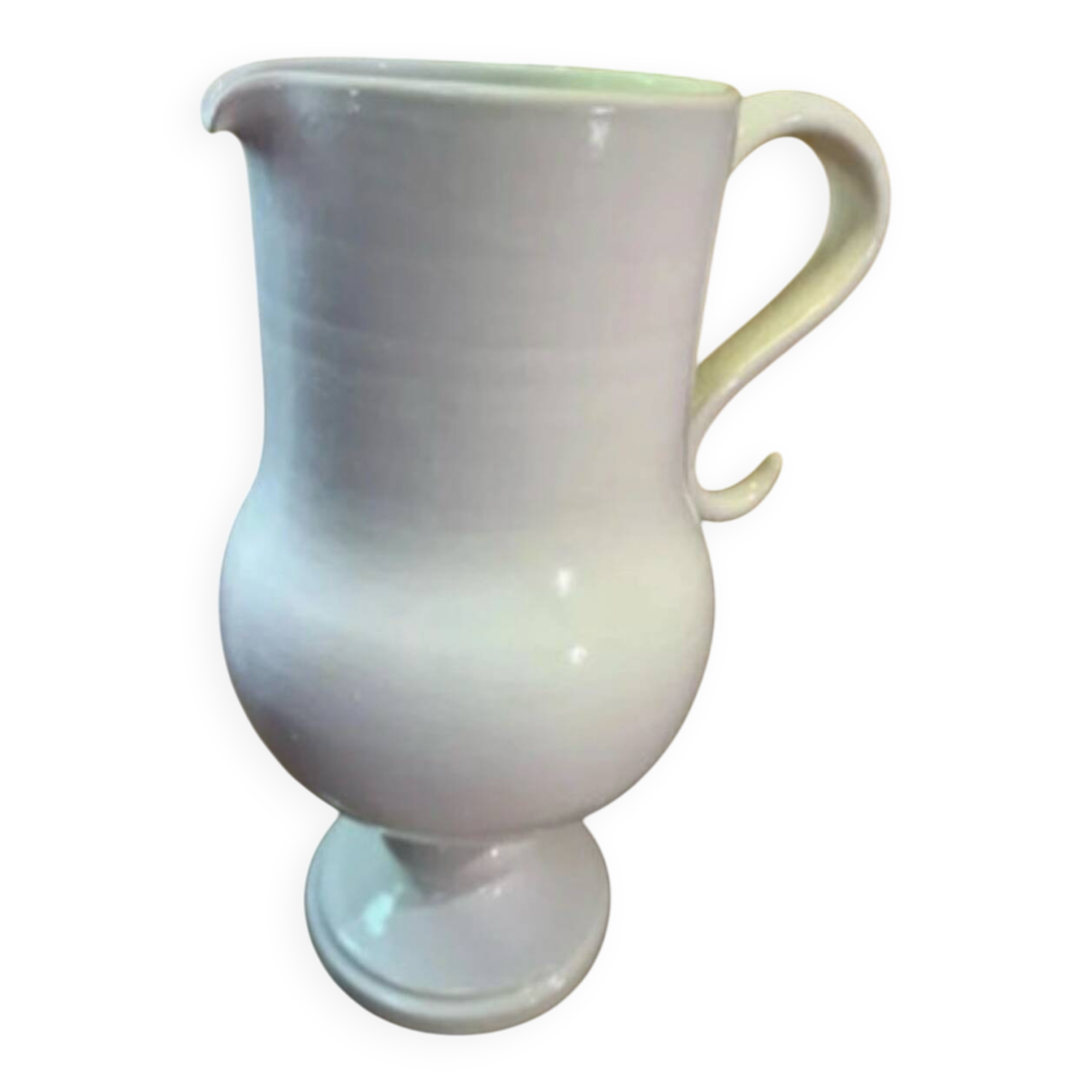 Grand pichet / vase en céramique blanche – Jean Roger Paris – années 1