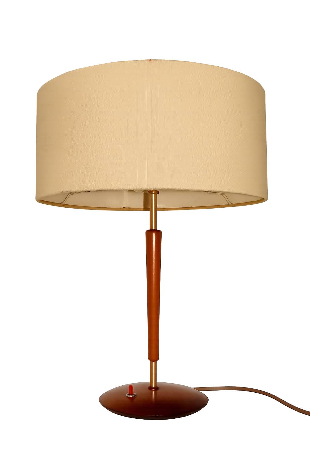Lampe danoise vintage des années 60 – bois, métal, plastique