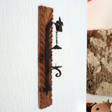 Wall candle holder in wood and metal, 1960s