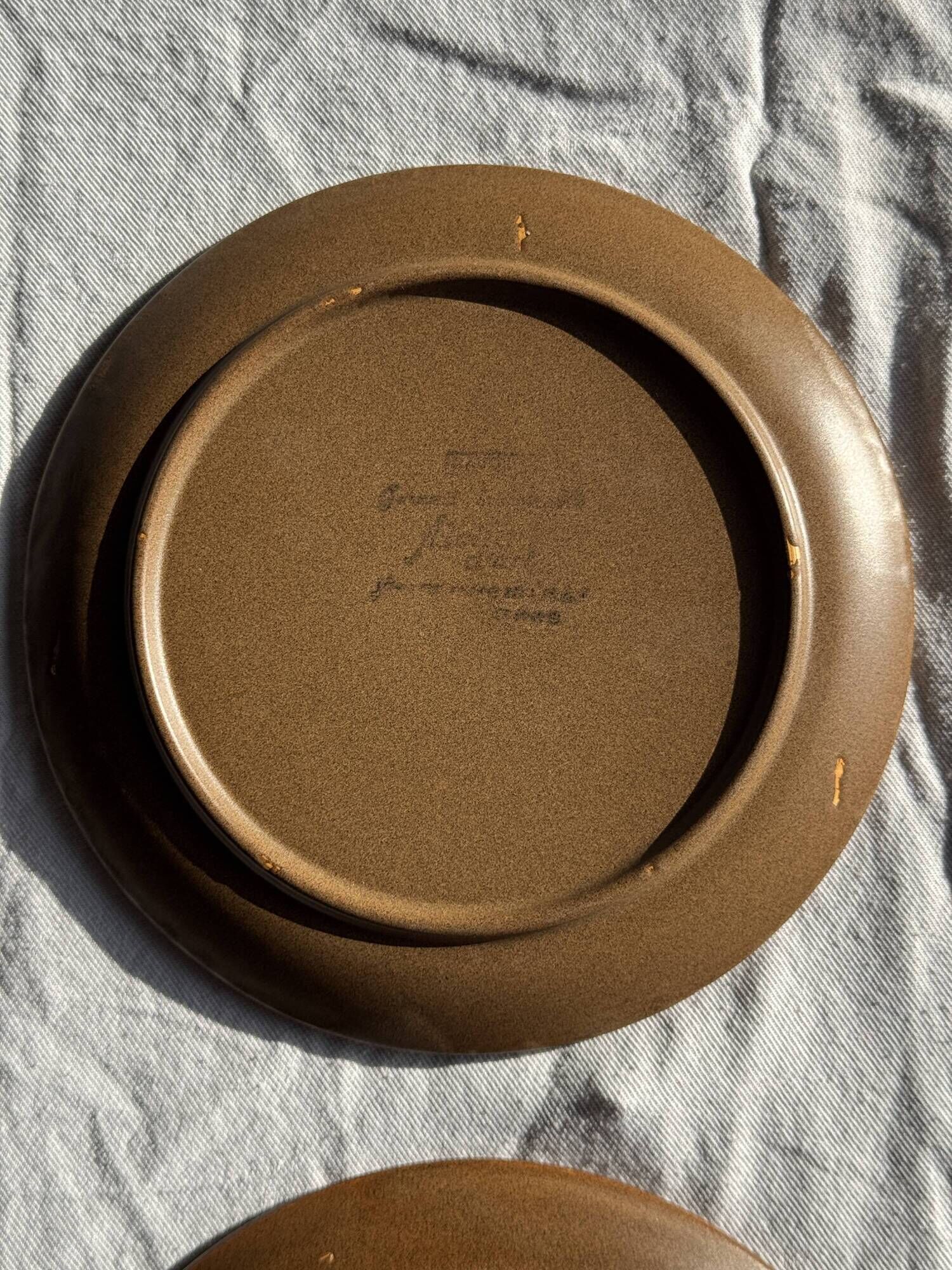 Lot de 4 assiettes à dessert brunes Sarreguemines Modèle Savoie D19.5