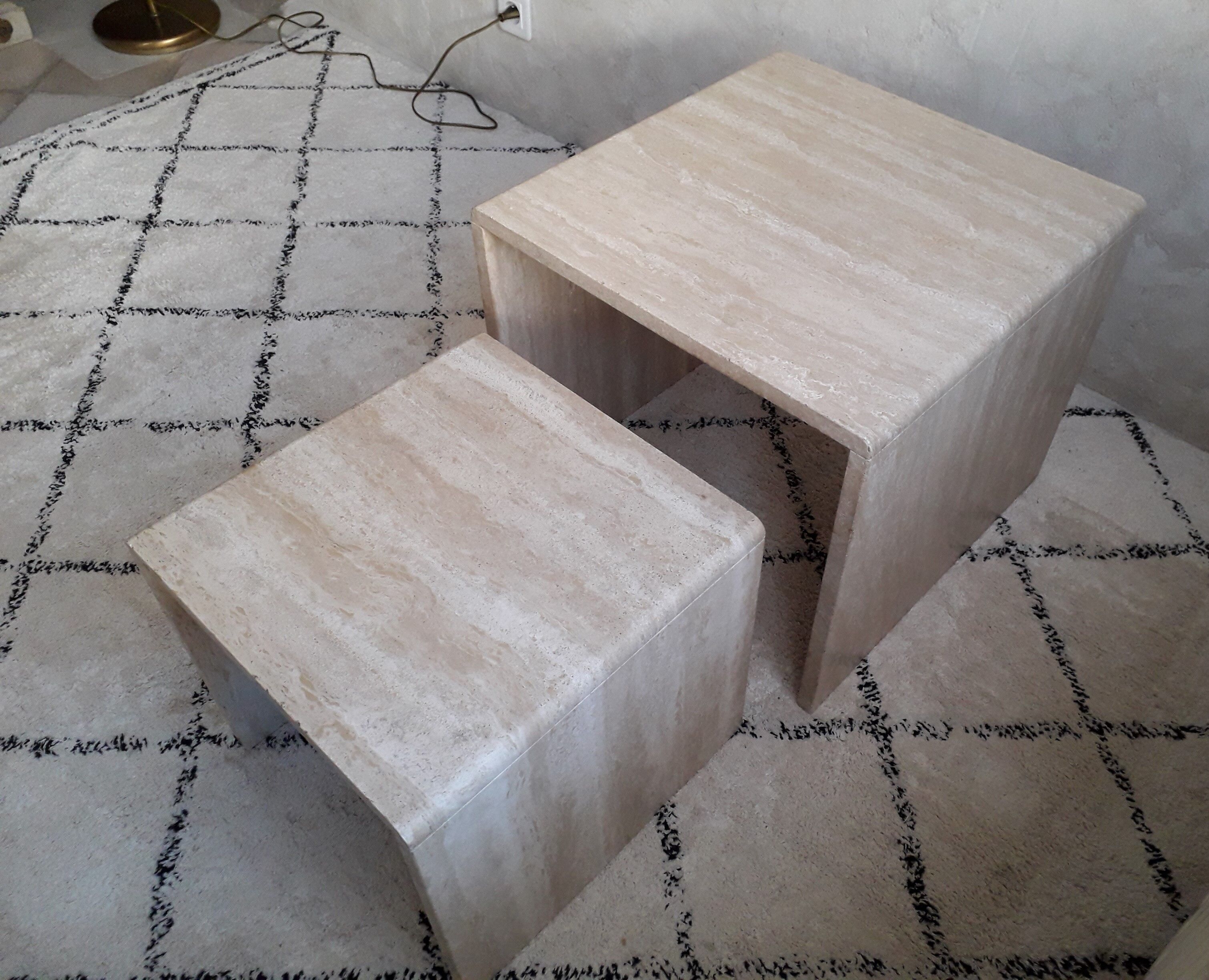 Travertine pull out tables