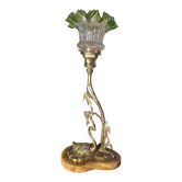 bronze lamp with marble, beautiful work by a bronzier, 1910 at 40 and fine tulip