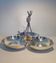 Centre de table en argent sterling (925) avec 3 feuilles de nénuphar, 422 grammes