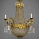 Large 155 cm crystal chandelier in Rococo style with 8 light arms.