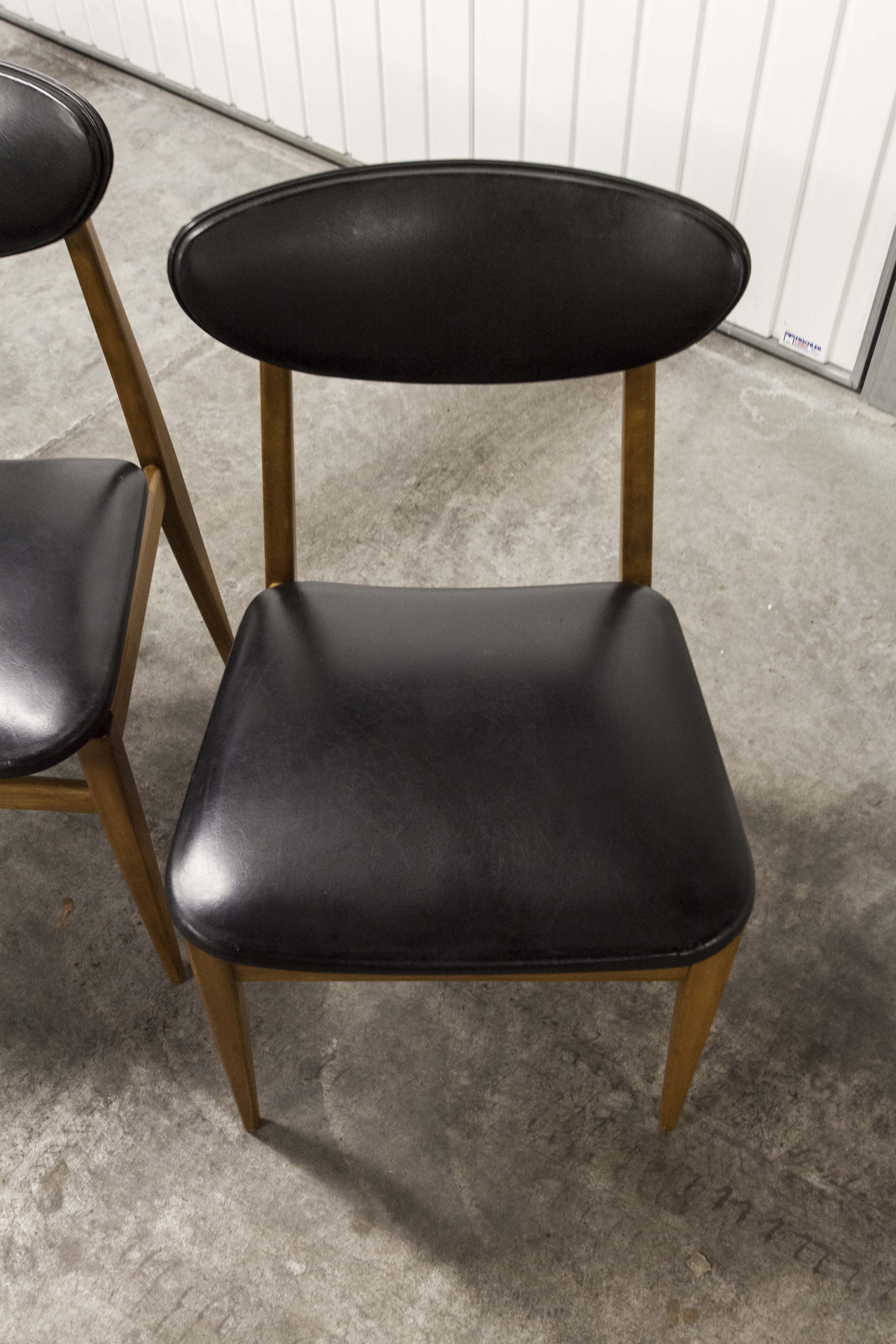 6 Teak chairs with oval back