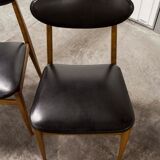 6 Teak chairs with oval back