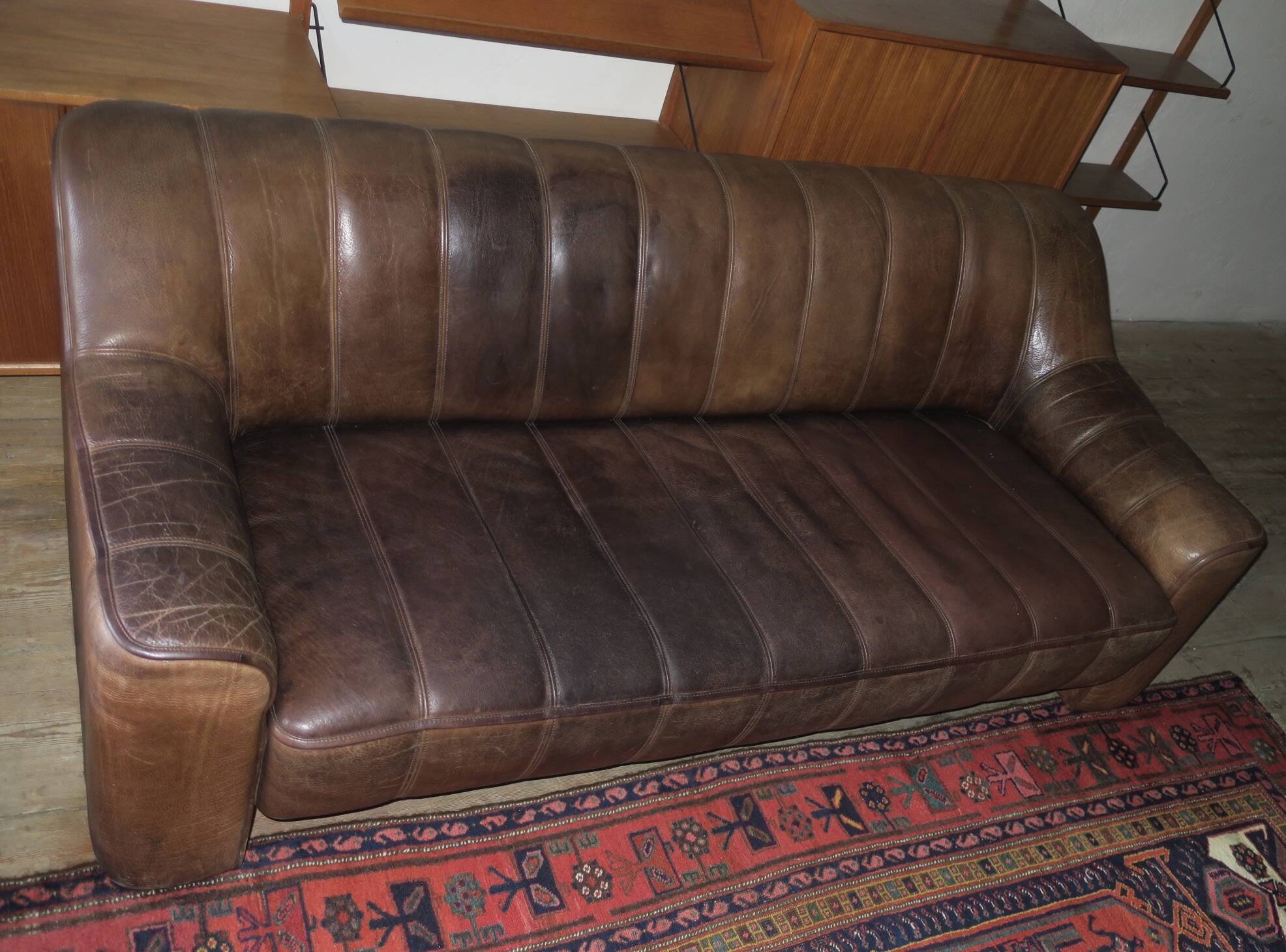 De Sede DS44 buffalo leather 3-seater sofa, Switzerland 1970s