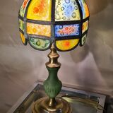 Brutalist lamp with shade attributed to Philip Delfinger Mexico glass and metal 1960