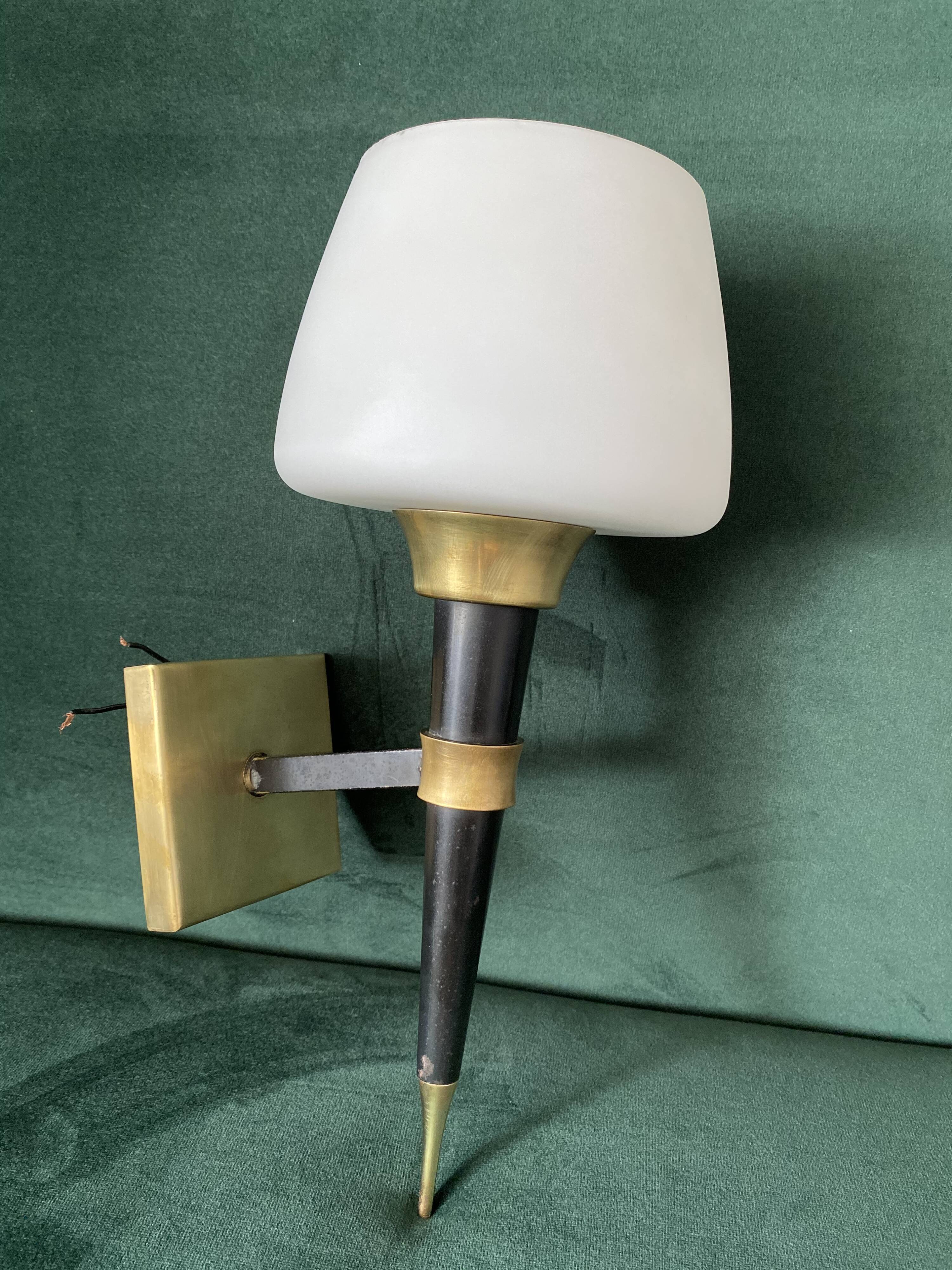 Brass torch sconce