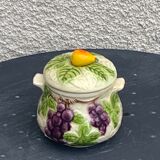 Slurry pattern pears and vintage glazed ceramic grape