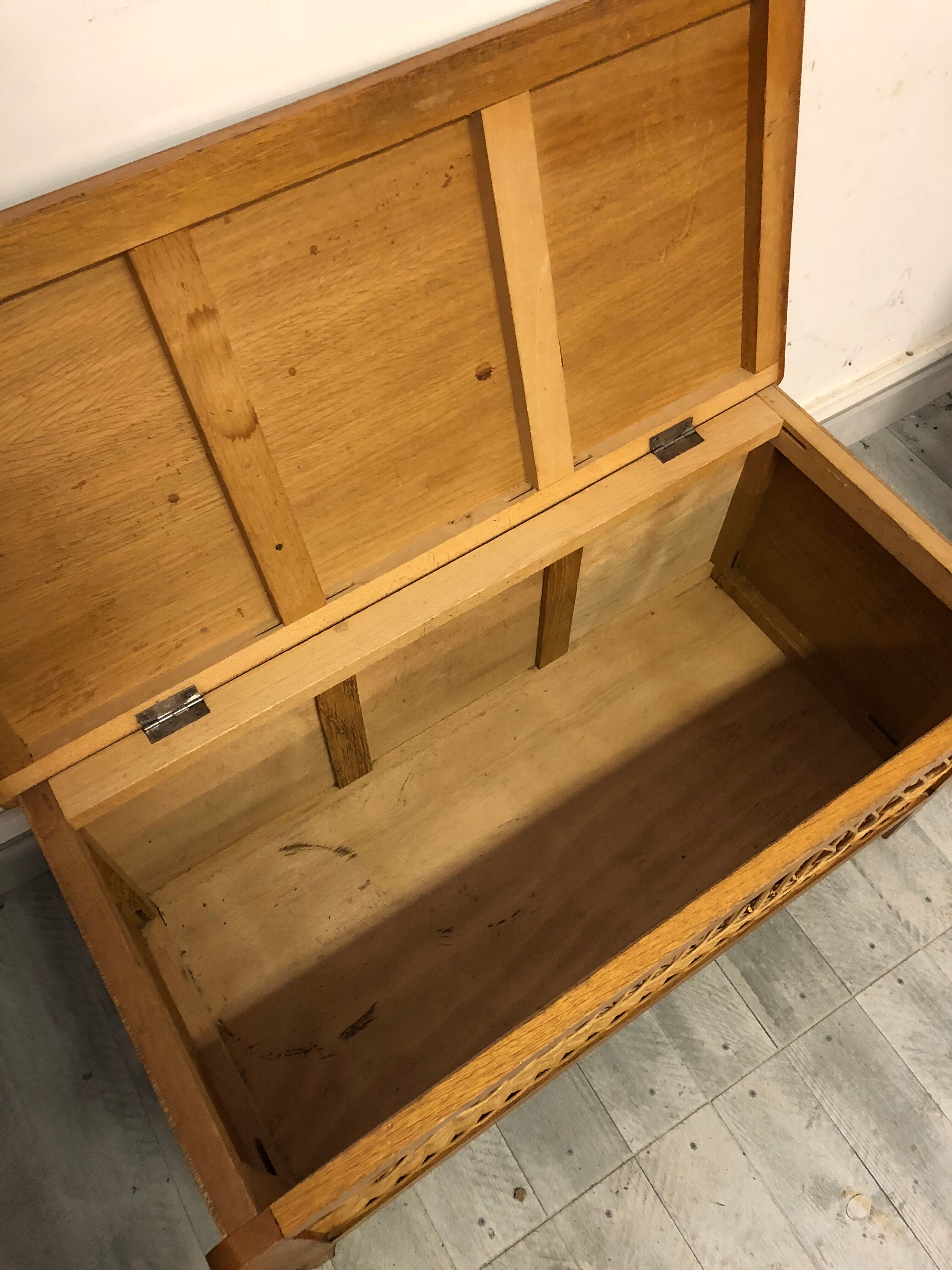 Storage box wood and rattan