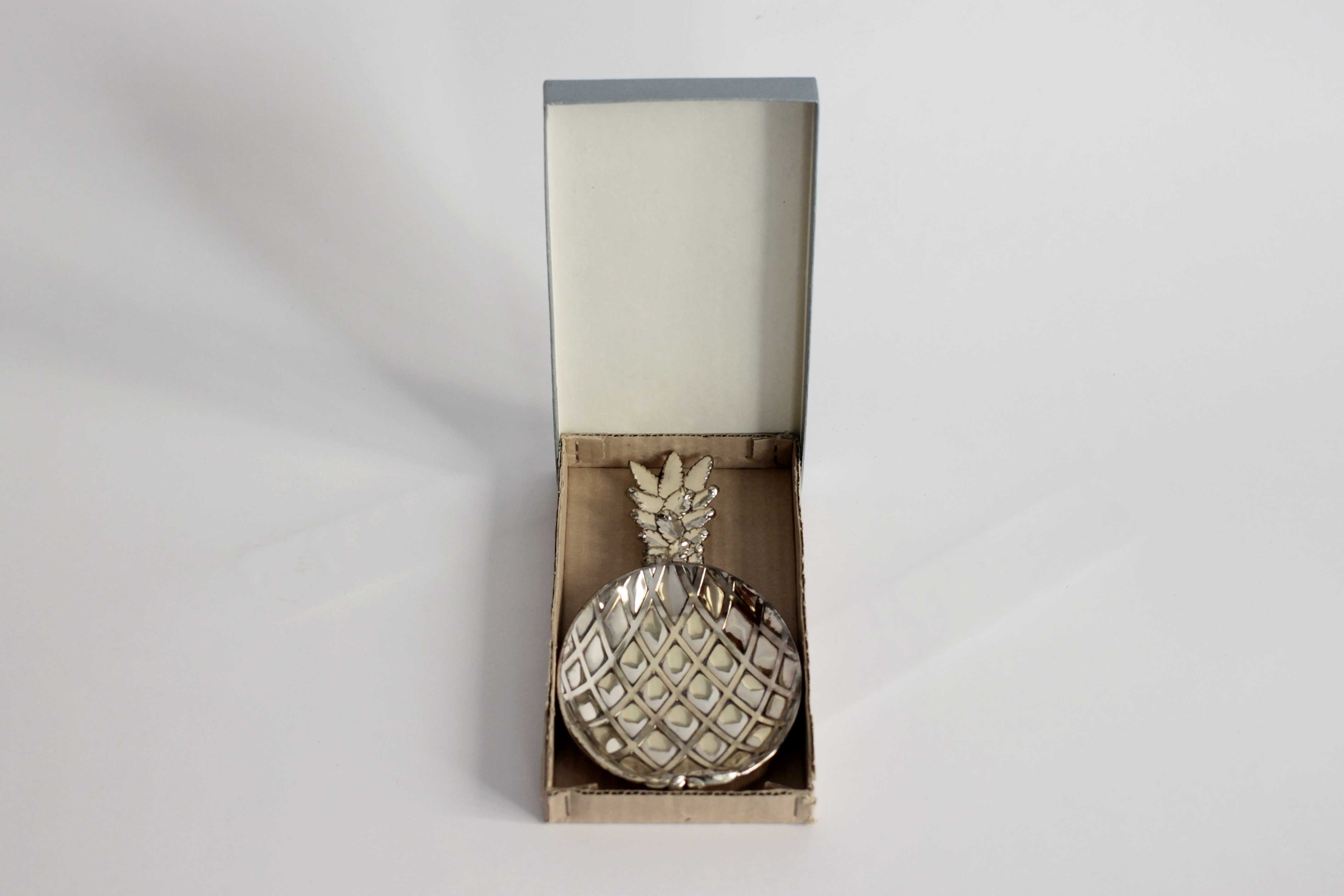 Pineapple silver metal ashtray