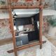 Miroir vintage en bois tourné façon bambou