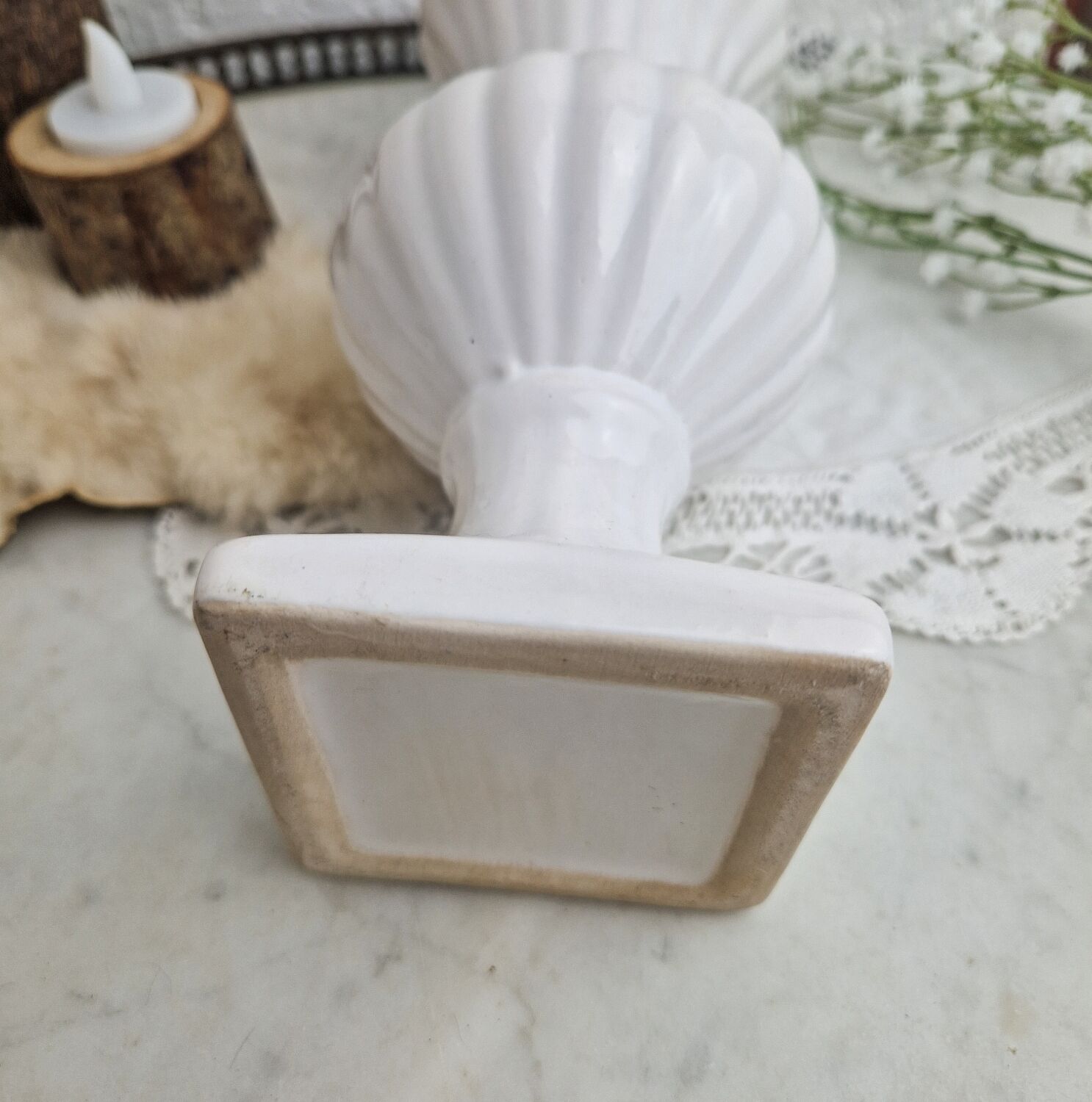 Medici style vase in vintage white ceramic