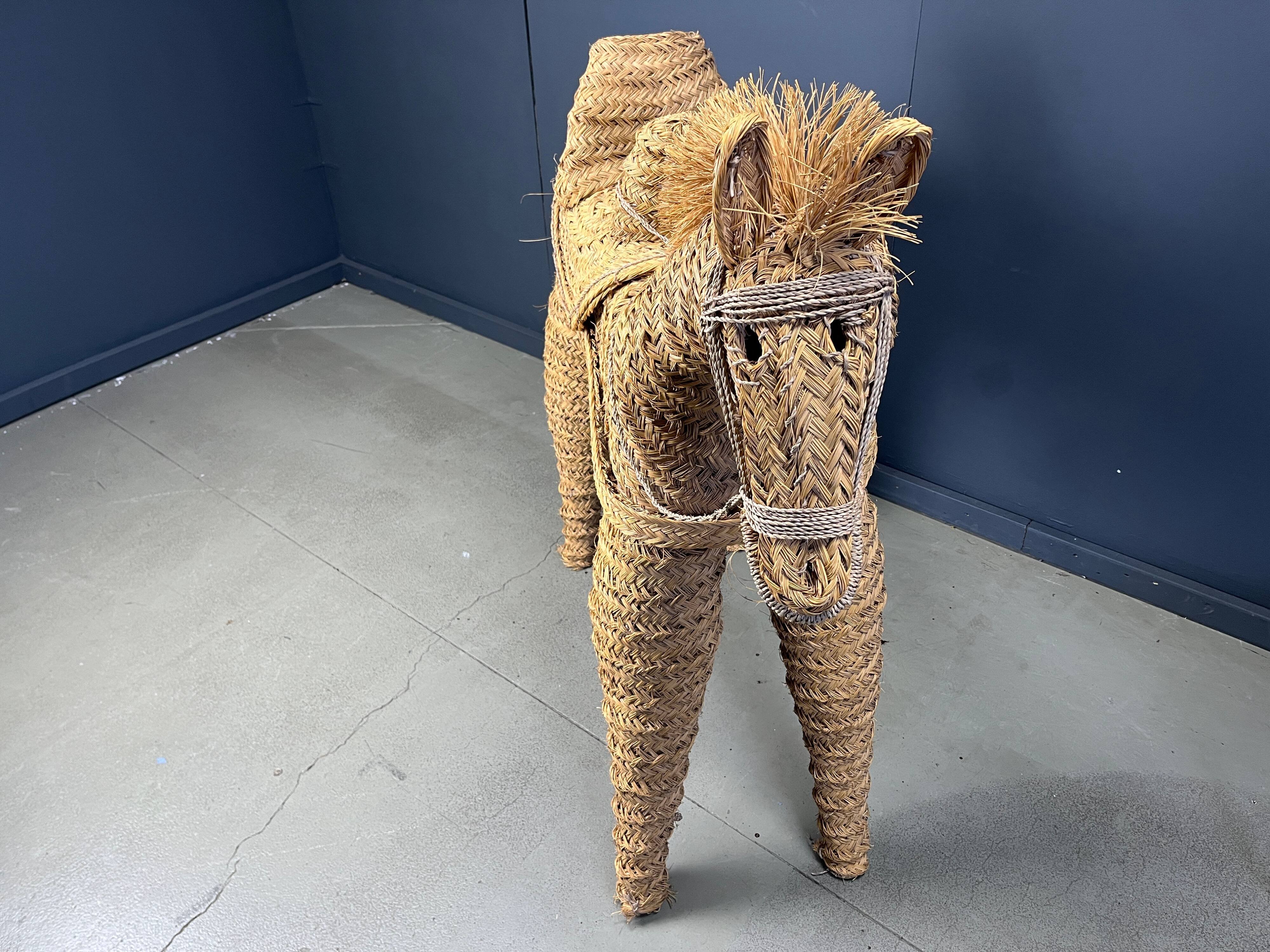 Vintage Spanish straw life size pony/horse, 1960s