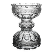 Cut and engraved crystal footed bowl, floral decoration – classic style / centrepiece - 20th century