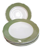 5 semi-deep scalloped plates