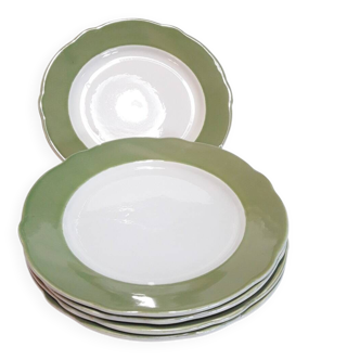5 semi-deep scalloped plates