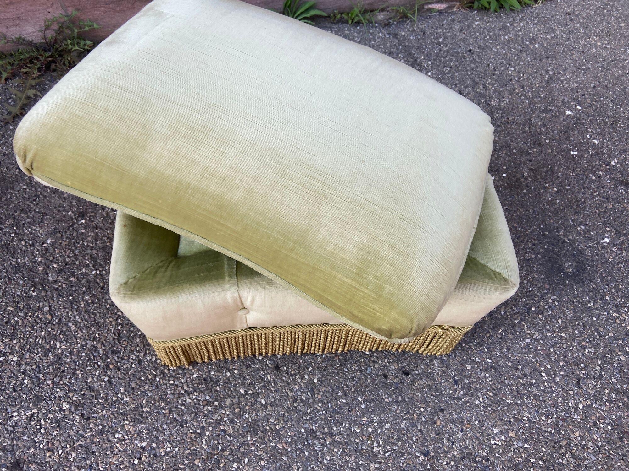 Pouf very large footrest old ottoman stool Art Deco 1940