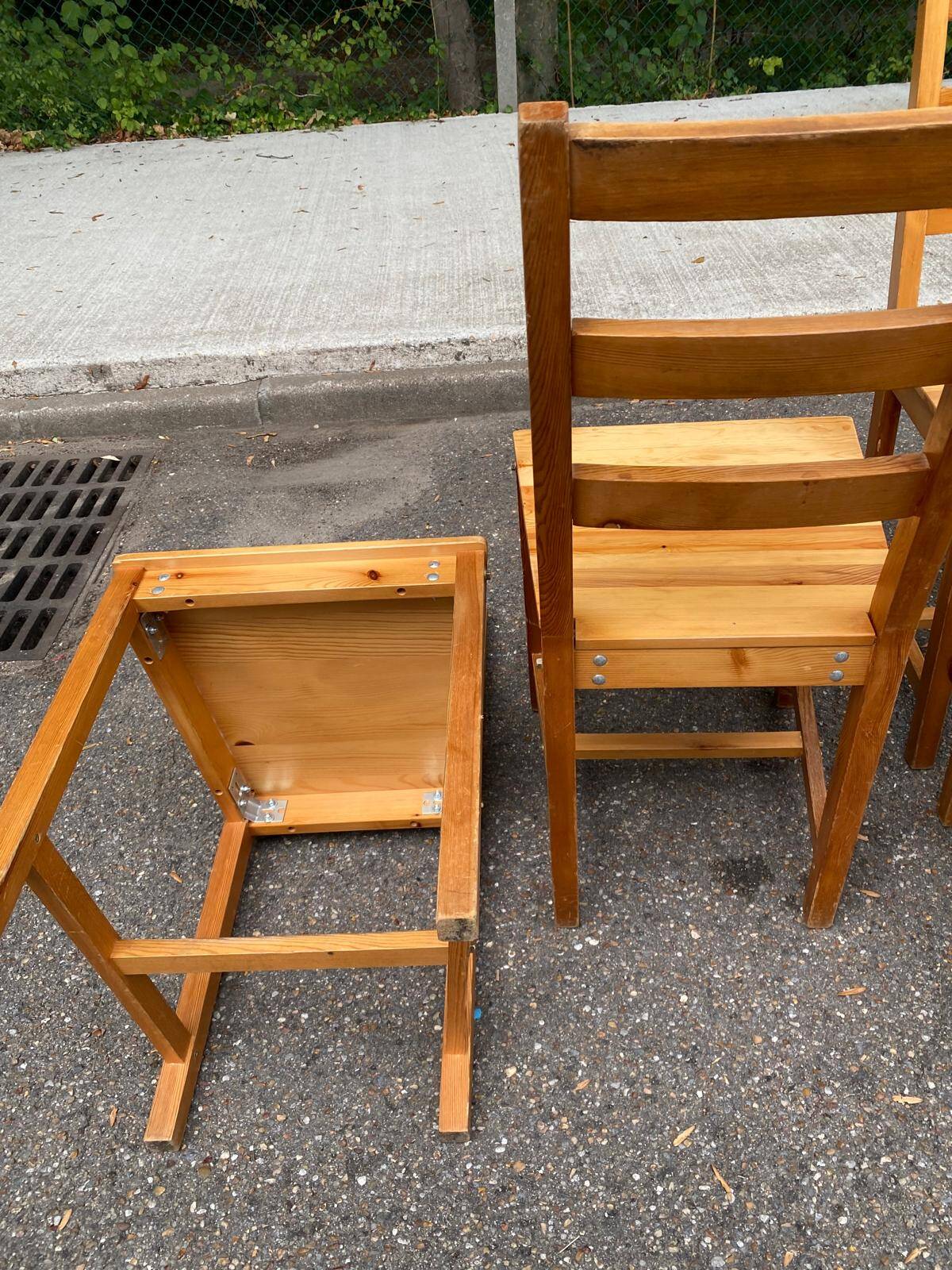 Lot de 4 chaises en pin massif rustique – Idéal cuisine