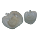 Salad bowl and cups set in molded glass, apple shape