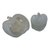 Salad bowl and cups set in molded glass, apple shape