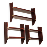 Antique marine-style shelves in mahogany veneer, Italy, 20th century.