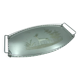 Beveled mirror tray with deer decoration.