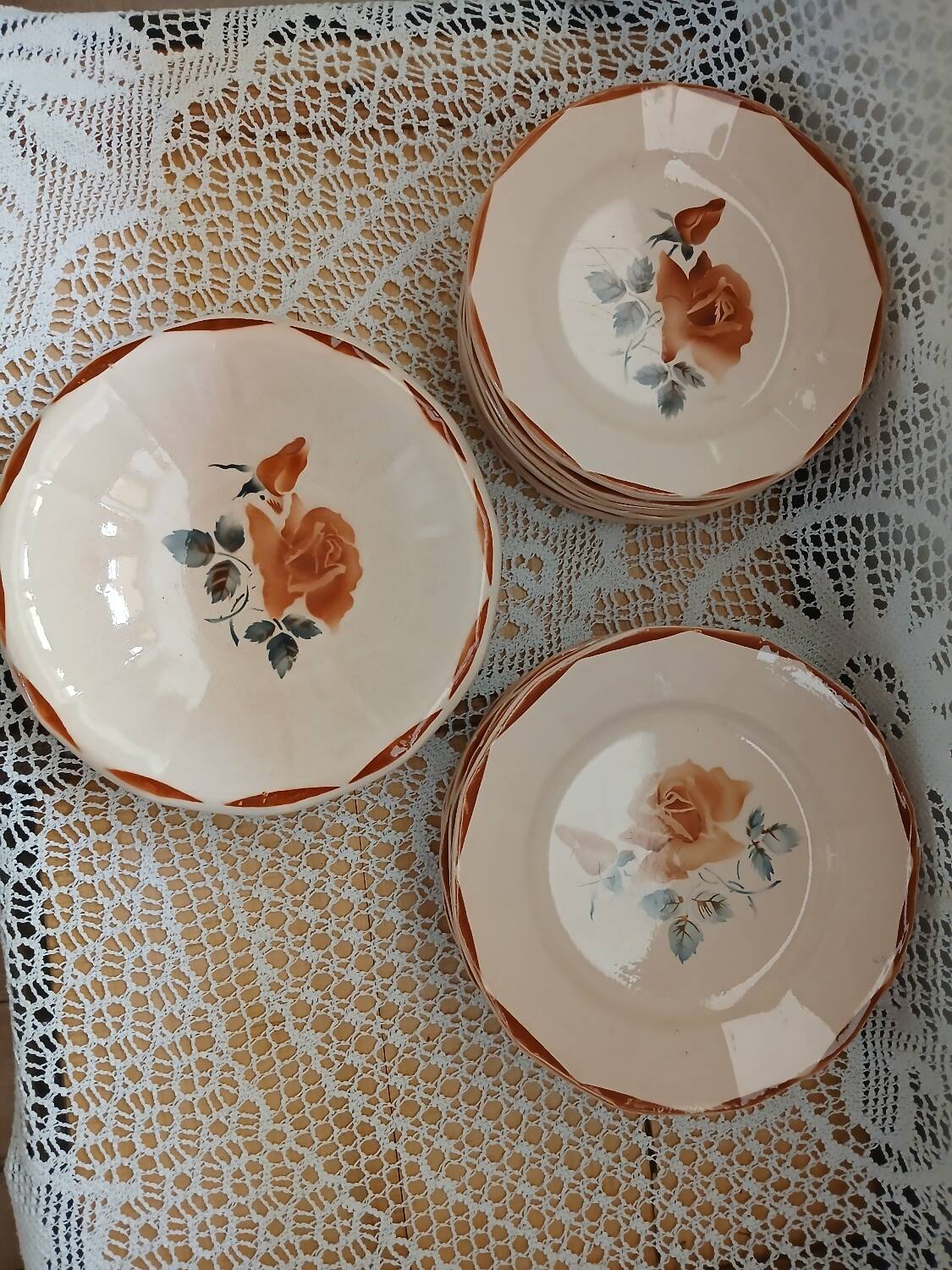 25 old Digoin and Sarreguemines plates