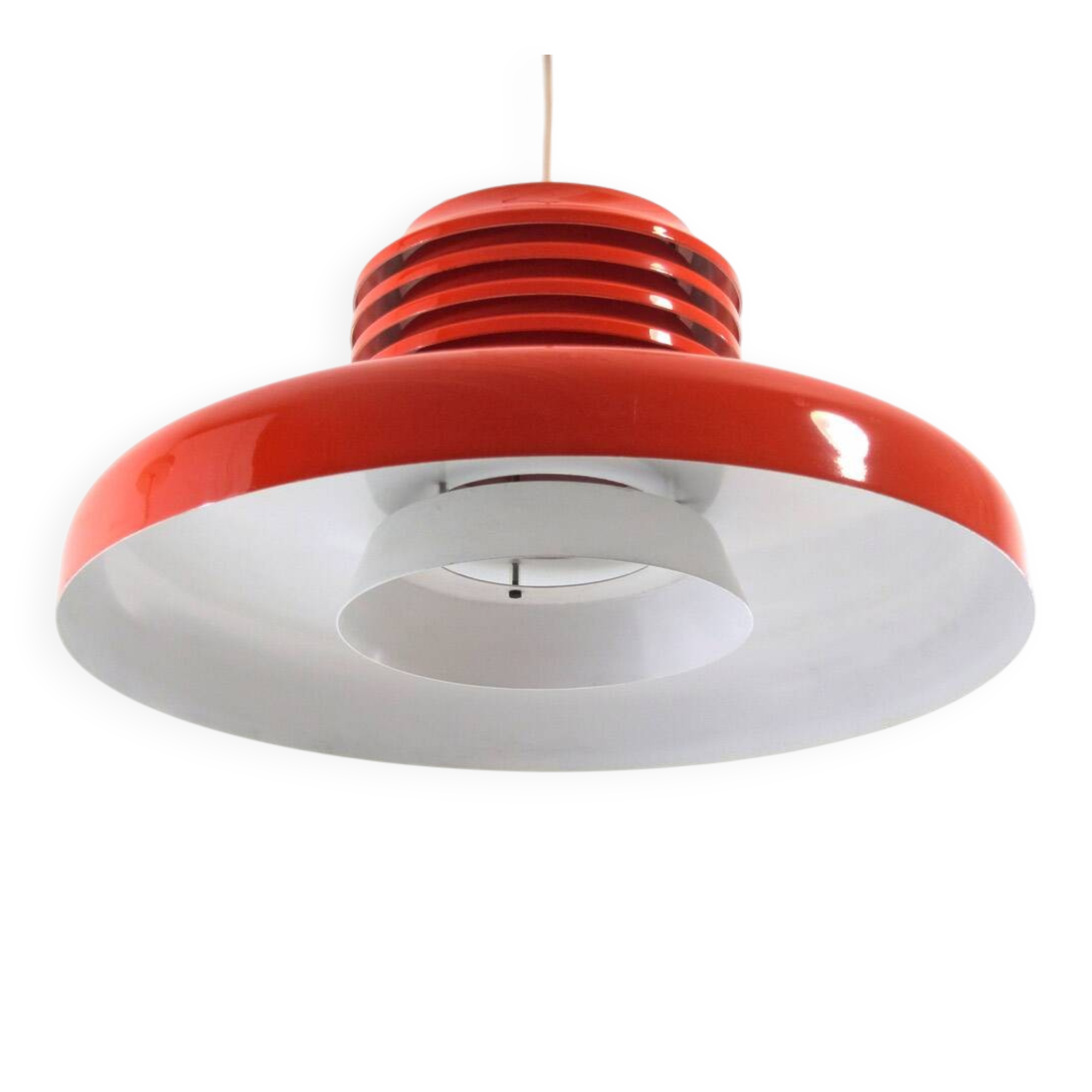 Ferrari red Hans Agne Jakobsson mid-century pendant