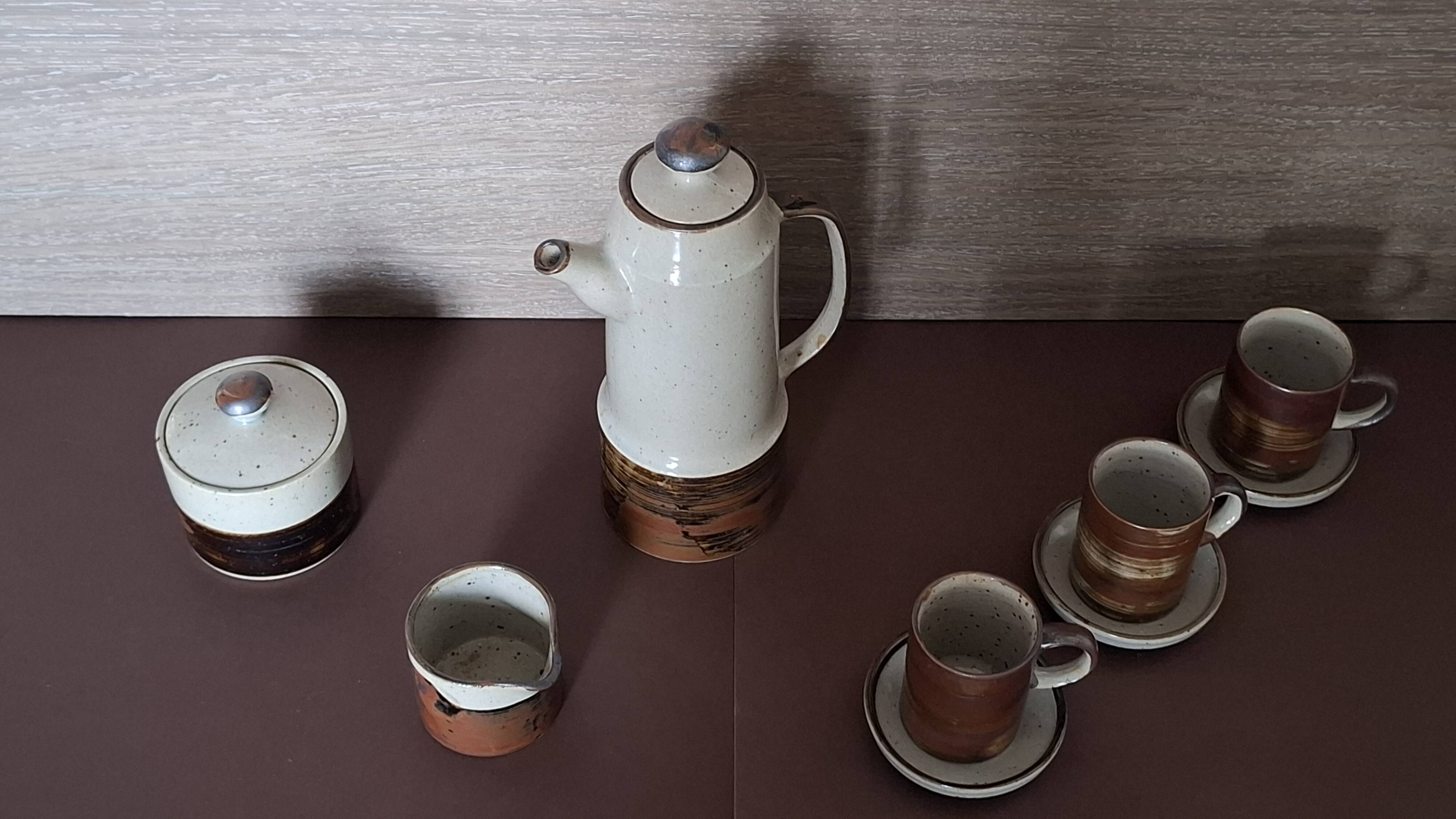 vintage stoneware coffee set