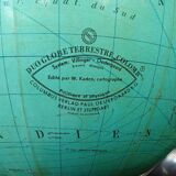 Ancien Globe Terrestre Verre  Lumineux Mappemonde Art Déco Colomb W. Jaden