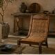 Sculptural Ethnic Lounge Chair in Exotic Wood and Bamboo, 1980s–1990s