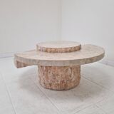 Round Mactan or Fossil Stone Coffee Table by Magnussen Ponte, 1980s