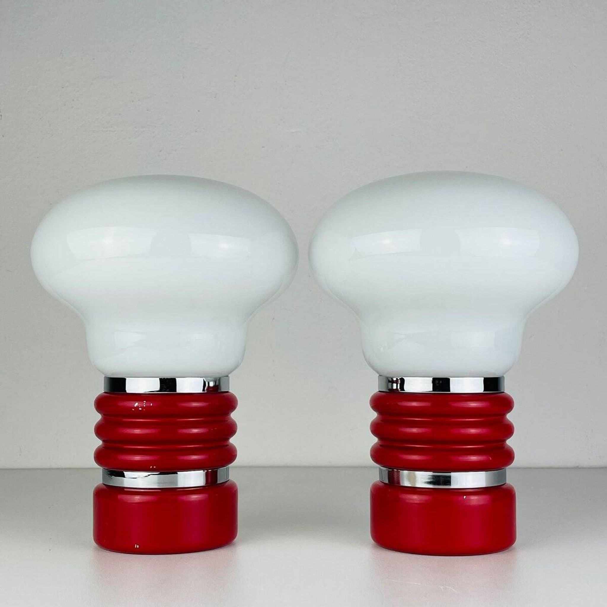 Mid-century table lamps model Bulb attributed to Enrico Tronconi, Italy 1970s, set of 2.