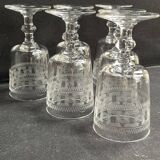 6 Baccarat port glasses engraving 3458